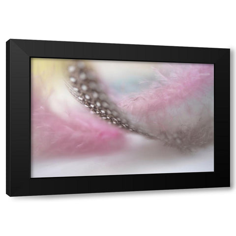 Angels Flight Series Nightingales Trill Black Modern Wood Framed Art Print by Jenny Rainbow Fine Art