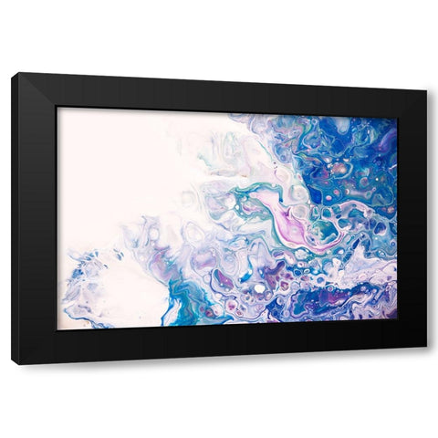 Fluid Acrylic Underwater Worlds 2 Black Modern Wood Framed Art Print by Jenny Rainbow Fine Art