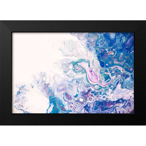 Fluid Acrylic Underwater Worlds 2 Black Modern Wood Framed Art Print by Jenny Rainbow Fine Art