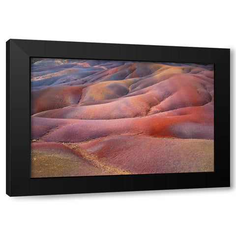 Seven Colored Earth of Chamarel Black Modern Wood Framed Art Print by Jenny Rainbow Fine Art