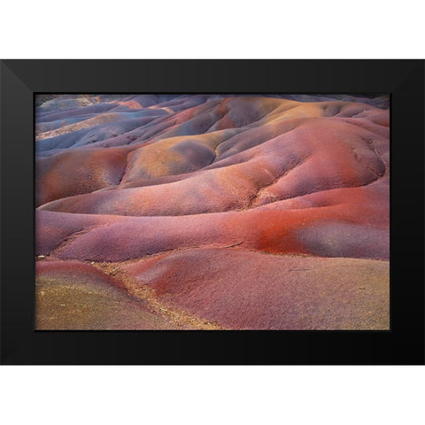 Seven Colored Earth of Chamarel Black Modern Wood Framed Art Print by Jenny Rainbow Fine Art