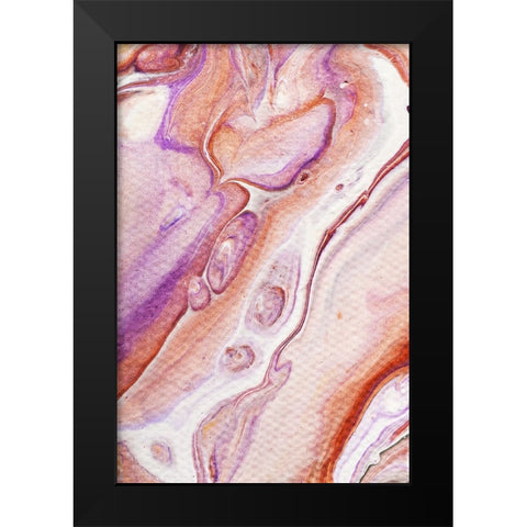 Fluid Acrylic Dazzling Bubbles 2 Black Modern Wood Framed Art Print by Jenny Rainbow Fine Art