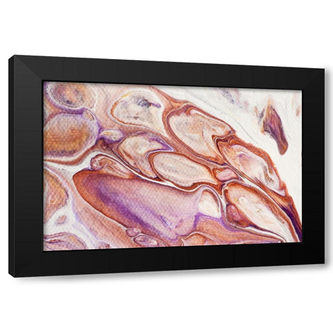 Fluid Acrylic Dazzling Bubbles Black Modern Wood Framed Art Print with Double Matting by Jenny Rainbow Fine Art