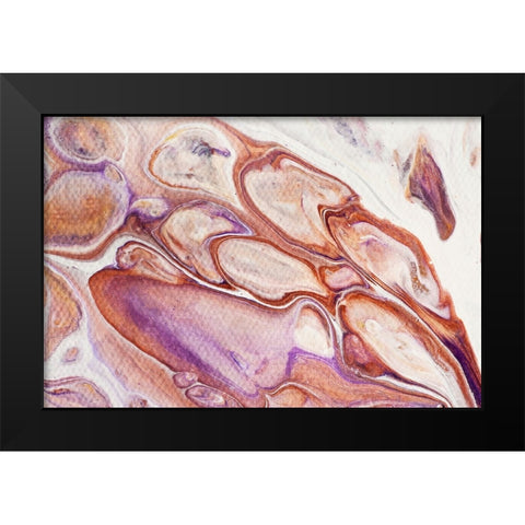 Fluid Acrylic Dazzling Bubbles Black Modern Wood Framed Art Print by Jenny Rainbow Fine Art