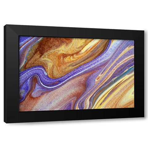 Fluid Acrylic Elusive Goal Black Modern Wood Framed Art Print by Jenny Rainbow Fine Art