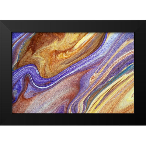 Fluid Acrylic Elusive Goal Black Modern Wood Framed Art Print by Jenny Rainbow Fine Art