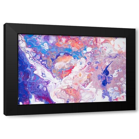 Fluid Acrylic Winter Delight 3 Black Modern Wood Framed Art Print by Jenny Rainbow Fine Art