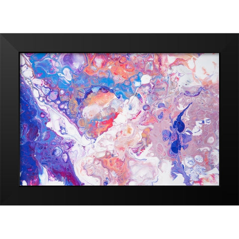 Fluid Acrylic Winter Delight 3 Black Modern Wood Framed Art Print by Jenny Rainbow Fine Art