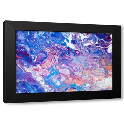 Fluid Acrylic Winter Delight 5 Black Modern Wood Framed Art Print with Double Matting by Jenny Rainbow Fine Art