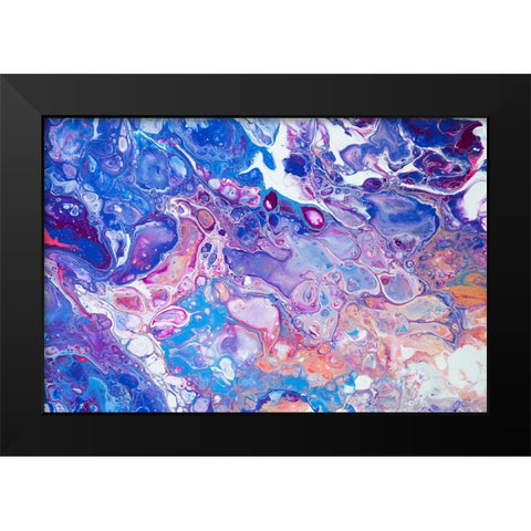 Fluid Acrylic Winter Delight 5 Black Modern Wood Framed Art Print by Jenny Rainbow Fine Art