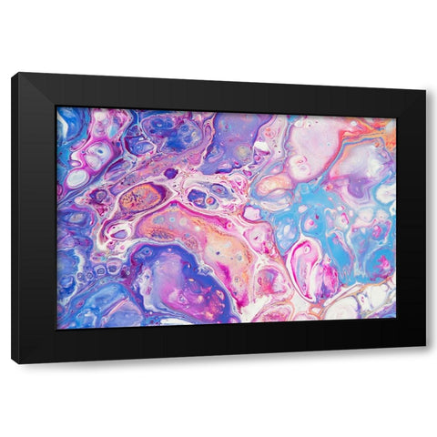 Fluid Acrylic Winter Delight 9 Black Modern Wood Framed Art Print with Double Matting by Jenny Rainbow Fine Art