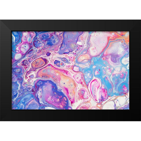 Fluid Acrylic Winter Delight 9 Black Modern Wood Framed Art Print by Jenny Rainbow Fine Art