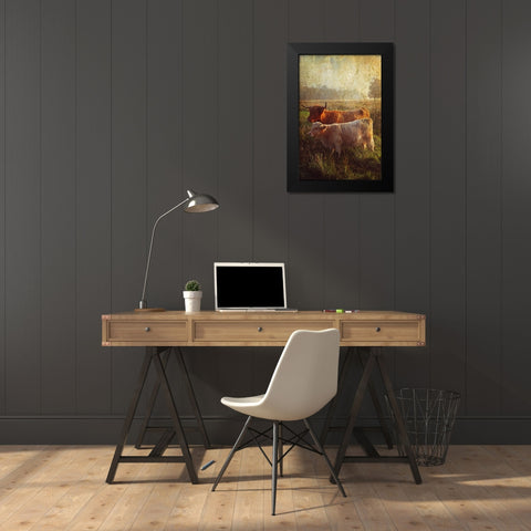 Highlanders Black Modern Wood Framed Art Print by Jenny Rainbow Fine Art