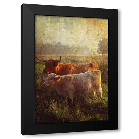 Highlanders Black Modern Wood Framed Art Print with Double Matting by Jenny Rainbow Fine Art