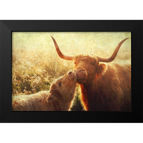 Mammy Love Black Modern Wood Framed Art Print by Jenny Rainbow Fine Art