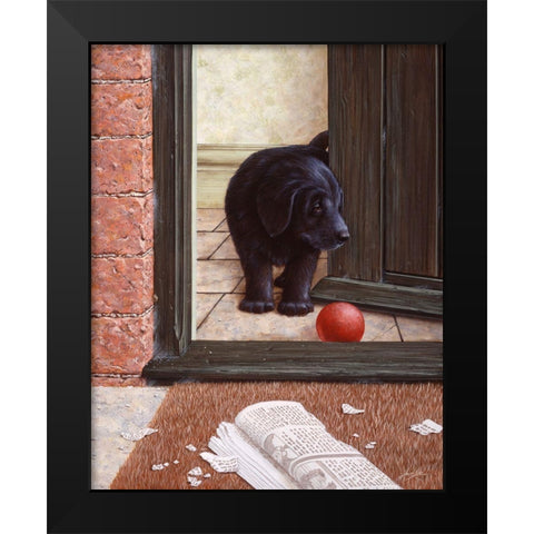 Js59-B Black Modern Wood Framed Art Print by Silver, John