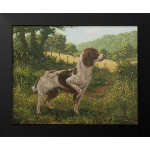 C964 Standing Springer(L) Black Modern Wood Framed Art Print by Silver, John