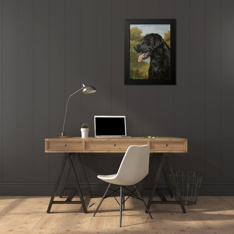 C973 Labrador by the Pool Black Modern Wood Framed Art Print by Silver, John