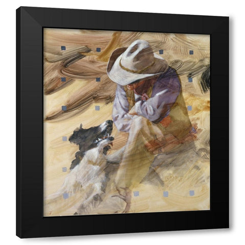 Marching Orders Black Modern Wood Framed Art Print with Double Matting by Knauf, J.E.