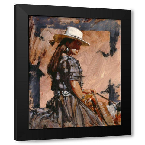 At A Walk Black Modern Wood Framed Art Print with Double Matting by Knauf, J.E.