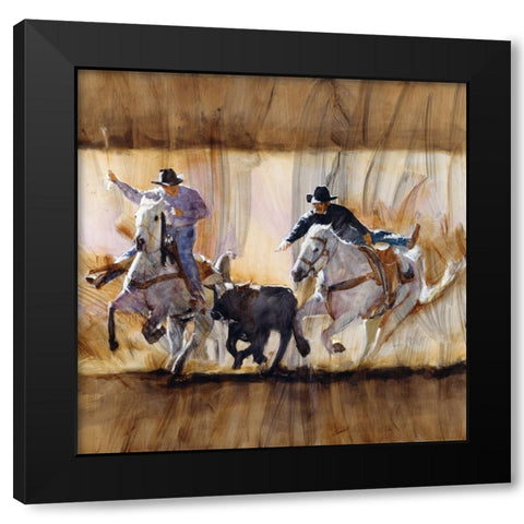Team Work Black Modern Wood Framed Art Print with Double Matting by Knauf, J.E.