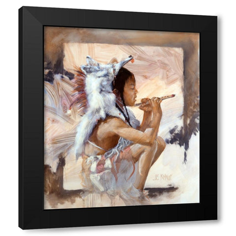 J J Bald Eagle Black Modern Wood Framed Art Print with Double Matting by Knauf, J.E.