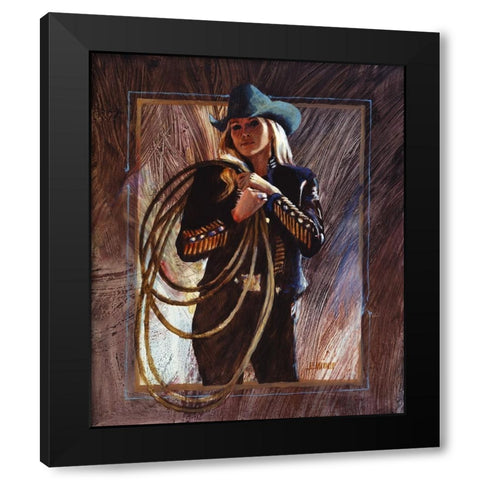Bring Em On Black Modern Wood Framed Art Print with Double Matting by Knauf, J.E.
