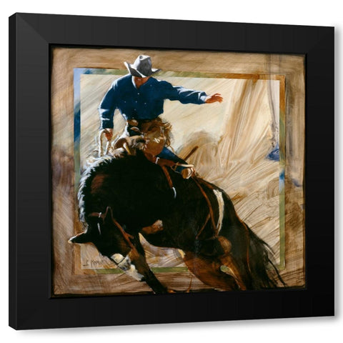 Headin Right Black Modern Wood Framed Art Print with Double Matting by Knauf, J.E.