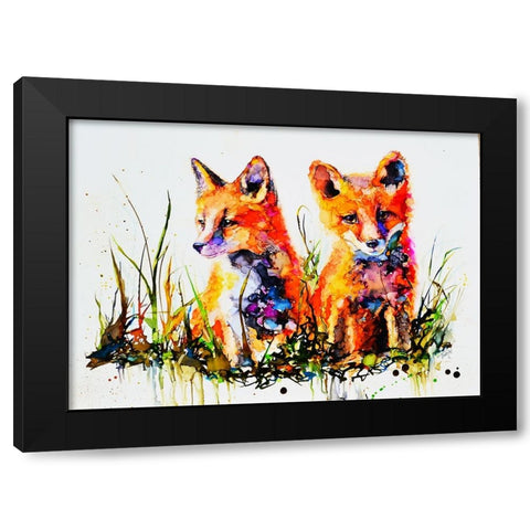 The Redhead Twins Black Modern Wood Framed Art Print with Double Matting by Art by Leslie Franklin