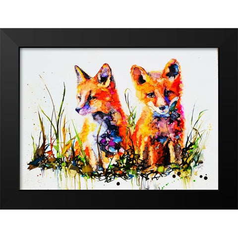 The Redhead Twins Black Modern Wood Framed Art Print by Art by Leslie Franklin