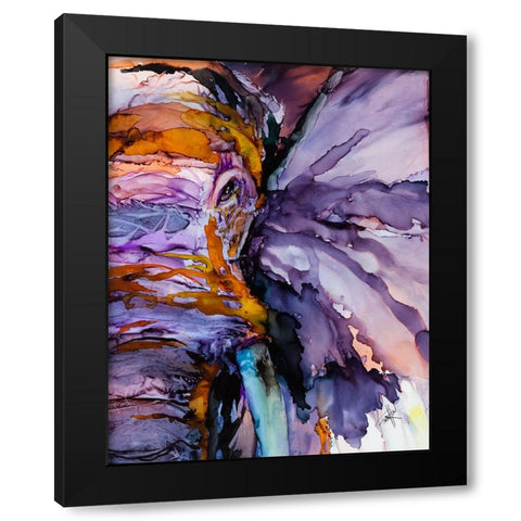 Sometimes You Just Need a Purple Elephant Black Modern Wood Framed Art Print with Double Matting by Art by Leslie Franklin