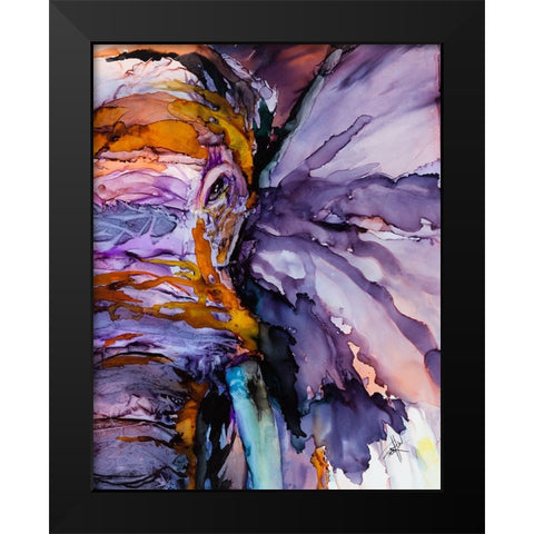 Sometimes You Just Need a Purple Elephant Black Modern Wood Framed Art Print by Art by Leslie Franklin