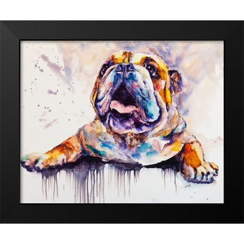 Im Feeling Peckish Black Modern Wood Framed Art Print by Art by Leslie Franklin