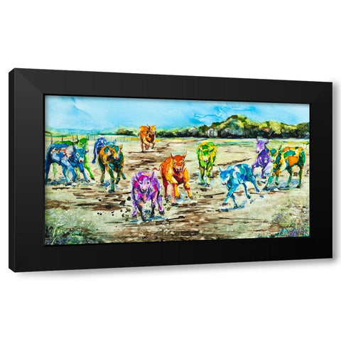 The Dinner Bell Black Modern Wood Framed Art Print with Double Matting by Art by Leslie Franklin