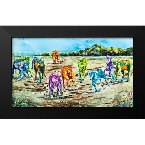 The Dinner Bell Black Modern Wood Framed Art Print by Art by Leslie Franklin