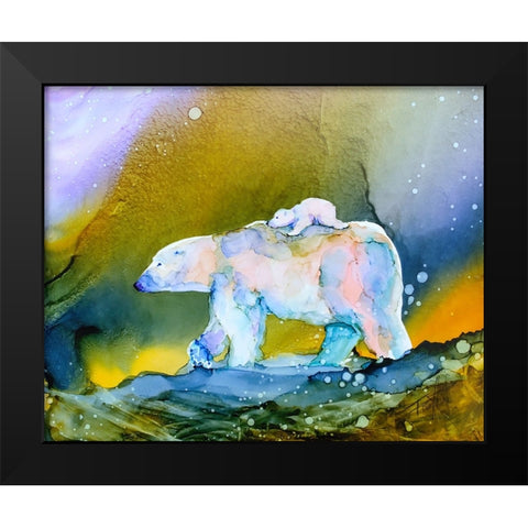 Its a Long Walk Black Modern Wood Framed Art Print by Art by Leslie Franklin