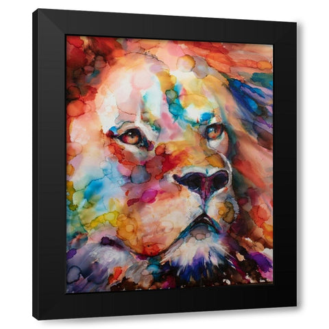 Leo Black Modern Wood Framed Art Print by Art by Leslie Franklin