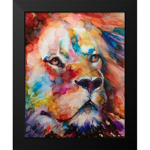 Leo Black Modern Wood Framed Art Print by Art by Leslie Franklin