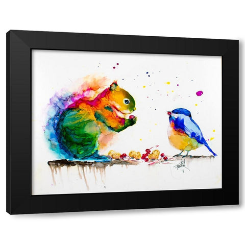 Blind Date Black Modern Wood Framed Art Print by Art by Leslie Franklin