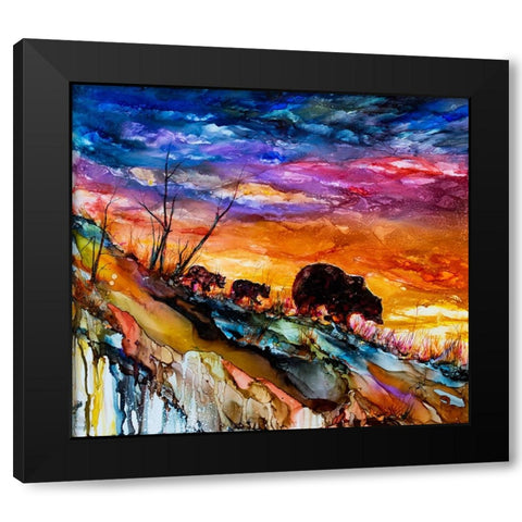 Child Bearing Black Modern Wood Framed Art Print by Art by Leslie Franklin