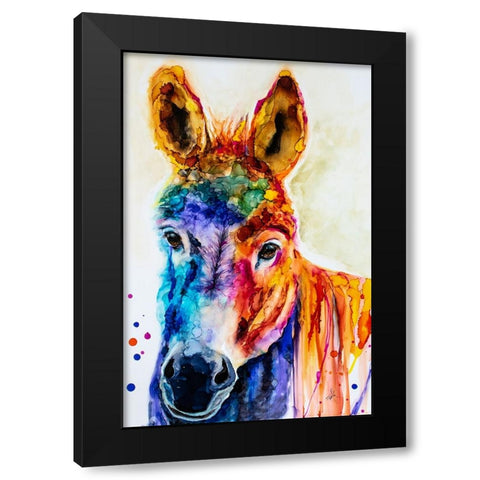 Pin the Tail on the What Black Modern Wood Framed Art Print with Double Matting by Art by Leslie Franklin