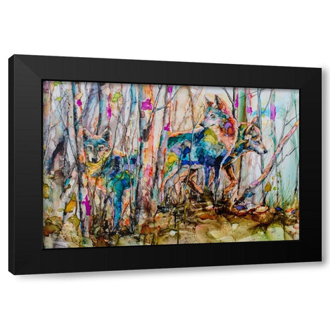 Three Shades of Grey Black Modern Wood Framed Art Print with Double Matting by Art by Leslie Franklin