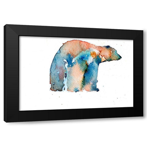 Color Trend Polar Bear Black Modern Wood Framed Art Print by Art by Leslie Franklin