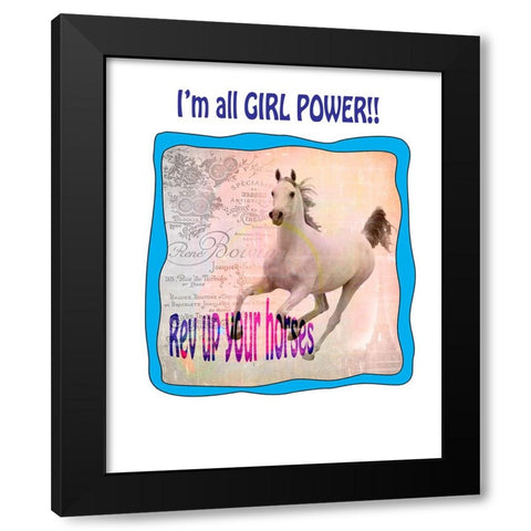 Rev Up Your Horses Black Modern Wood Framed Art Print by LightBoxJournal