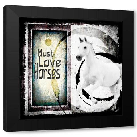 Must Love Horses Black Modern Wood Framed Art Print with Double Matting by LightBoxJournal
