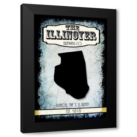 States Brewing Co_Illinois Black Modern Wood Framed Art Print with Double Matting by LightBoxJournal