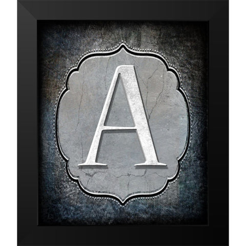Letter A Black Modern Wood Framed Art Print by LightBoxJournal