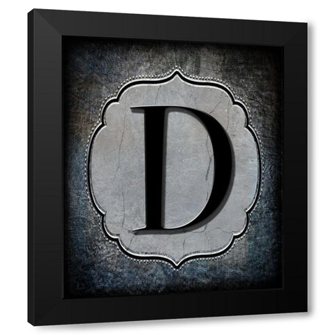 Letter D Black Modern Wood Framed Art Print by LightBoxJournal