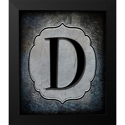 Letter D Black Modern Wood Framed Art Print by LightBoxJournal