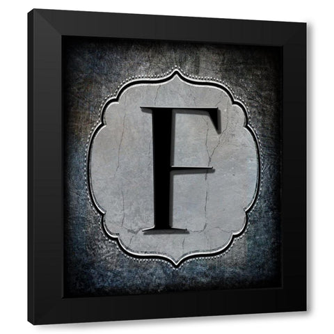 Letter F Black Modern Wood Framed Art Print by LightBoxJournal